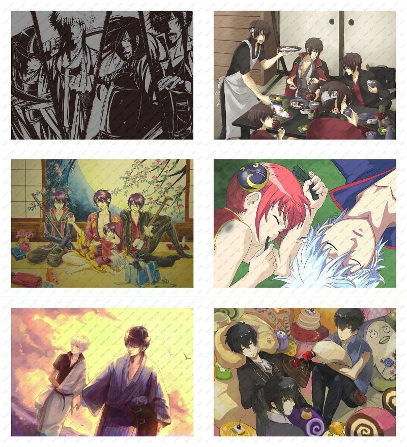 

GINTAMA Yo ro zu ya wall sticker White kraft poster Japanese anime Poster Decorative paintings
