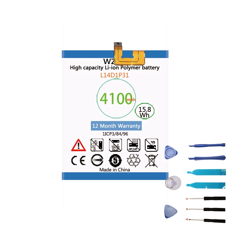 

wzvv 4500mAh Li-iPolymer Battery L14D1P31 For Lenovo PB1-770N PB1-770M PHAB Plus Batteries