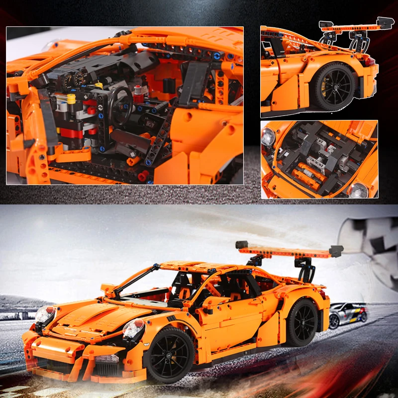 Lepin 20001 technic series Race Car Building Blocks Bricks Classic GT RS Compatible with legoing 42056 Educational Toys 