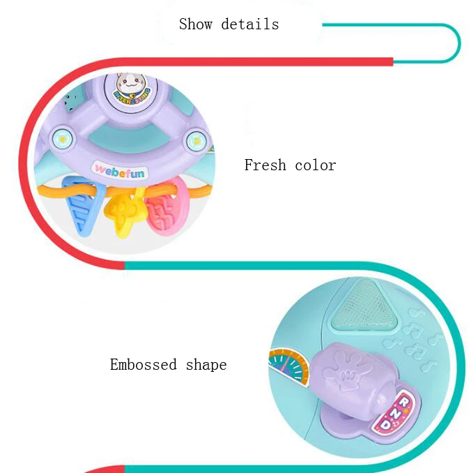 Детская образовательная раннее образование Многофункциональная игрушка с рулевым колесом Электрический имитационный светильник музыкальная игрушка, хорошее качество