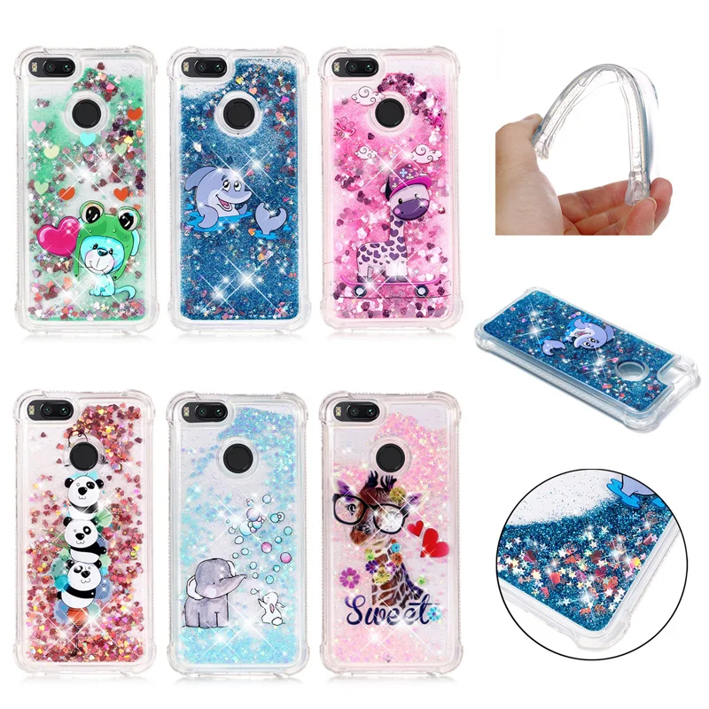 

Glitter Liquid Sand Cases Quicksand Soft TPU Silicone Cover Shell Coque Fundas for xiaomi Mi 5X A1 Redmi 4A 5 Plus Note 4 4X 5A