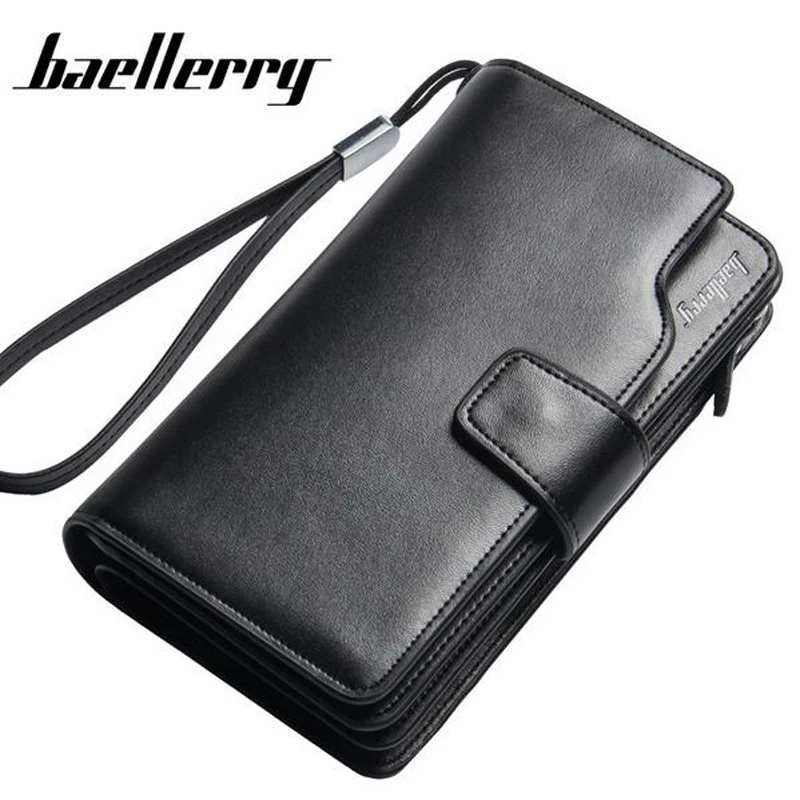 

BAELLERRY Genuine Leather Wallet Men Wallet Portefeuille Homme Card Holder Male Cuzdan Cuzdan Letter Male Cuzdan Long Purse Gift