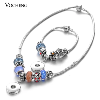 

(10sets/lot) 7PCS or 9PCS Randomly Beads Charm Jewelry Set European Beads Snap Jewelery Set (NN-245*10) Free Shipping Vocheng