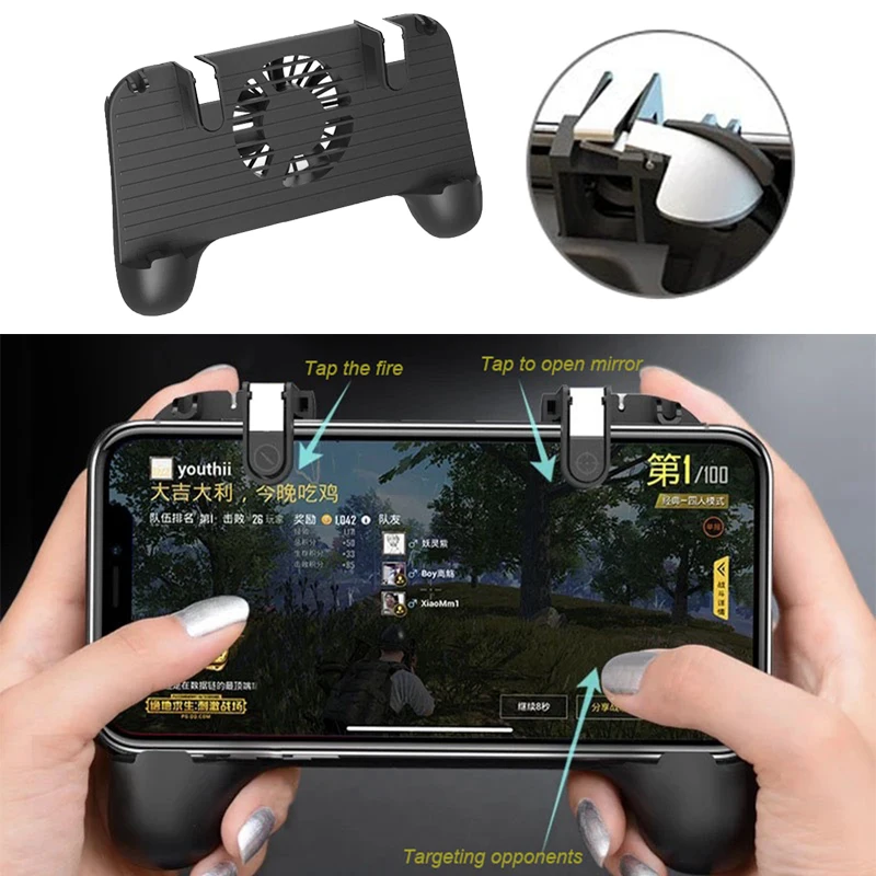 PUBG мобильный контроллер геймпад для iOS Android L1R1 джойстик кулер вентилятор двойной