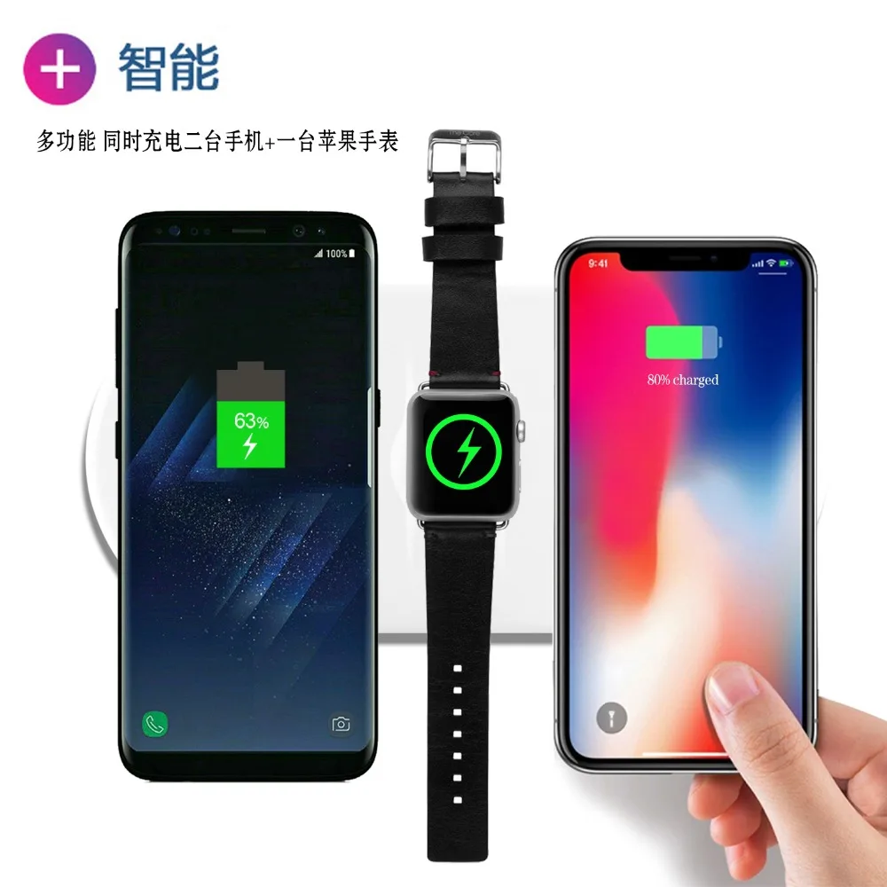 

Wireless Charger for iPhone X XS Max 10W Wireless Charging for Apple Watch Airpods USB Qi Charger Pad for Samsung S9 S8
