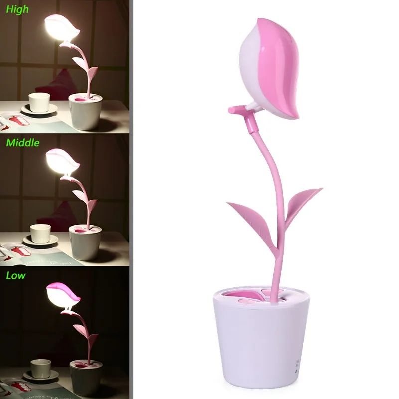 Kawaii Sapling Bird ночник перезаряжаемая Светодиодная настольная лампа держатель для