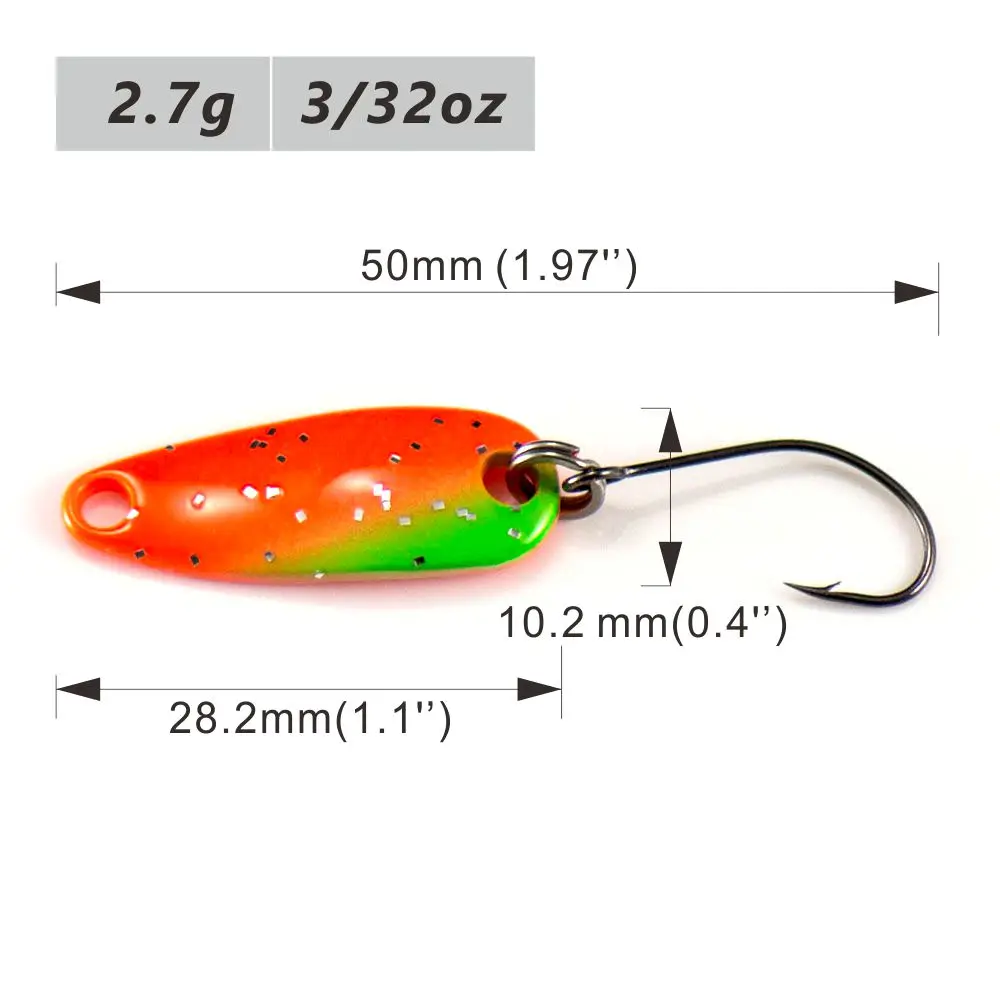 Countbass литья ложка с орнаментом в виде корейского одинарный крючок, Размеры 28,2x10,2mm, 2,7g 3/32 унций лосось форель Щука бас рыболовные приманки