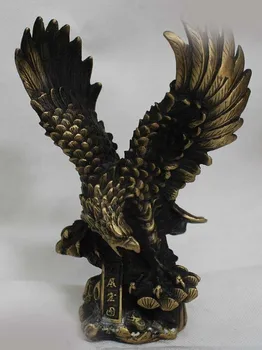 

WBY 8" China Folk Feng Shui Bronze Eagle Hawk King Of Birds Animal Statue Sculpture