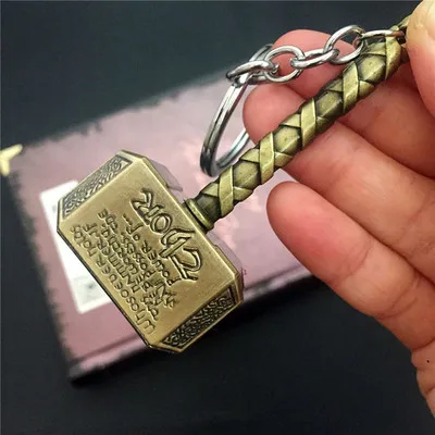 Супер герой Mjolnir оловянный брелок игрушка Мстители Тор молот Тора для мужчин аксессуар - Цвет: B