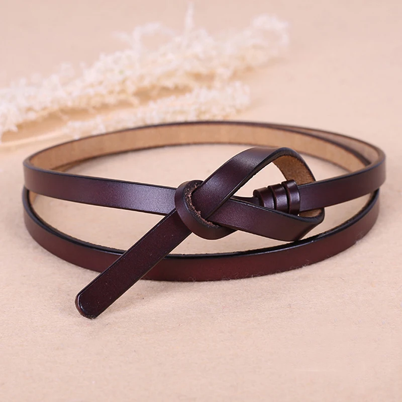 

F&U Luxury Cow Leather Belt Long Waistband For Dress & Jeans Without Buckle Fashion For Party Hot Sale 6 Colors Available