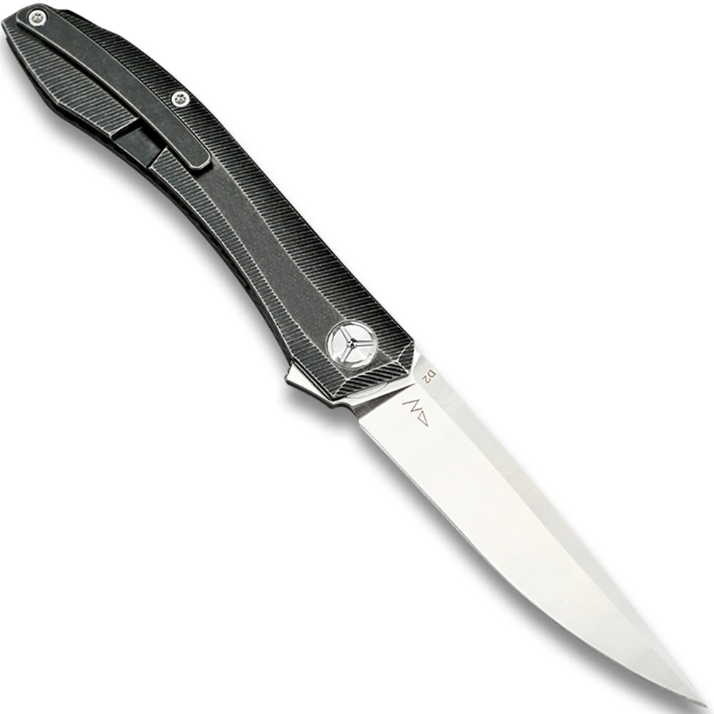 TwoSun d2 blade folding Pocket Knife Camping tactical hunting knife survival tool EDC Titanium Carbon Fiber Fast Open TS103