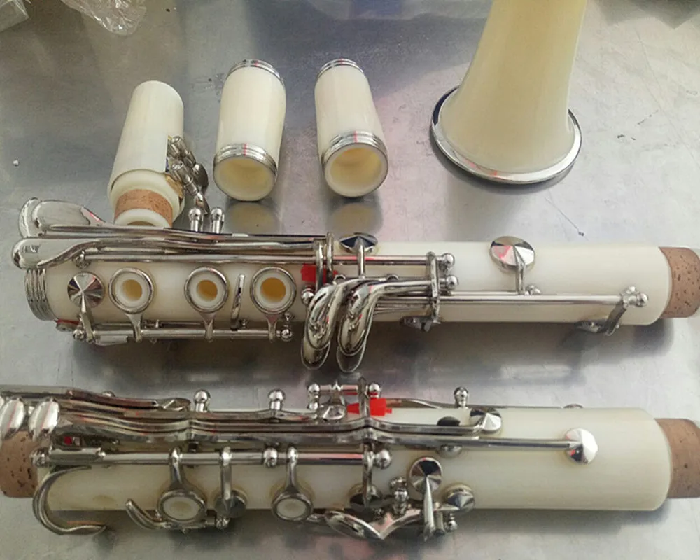 white Clarinet kit Bb 17 key plating Nickel key