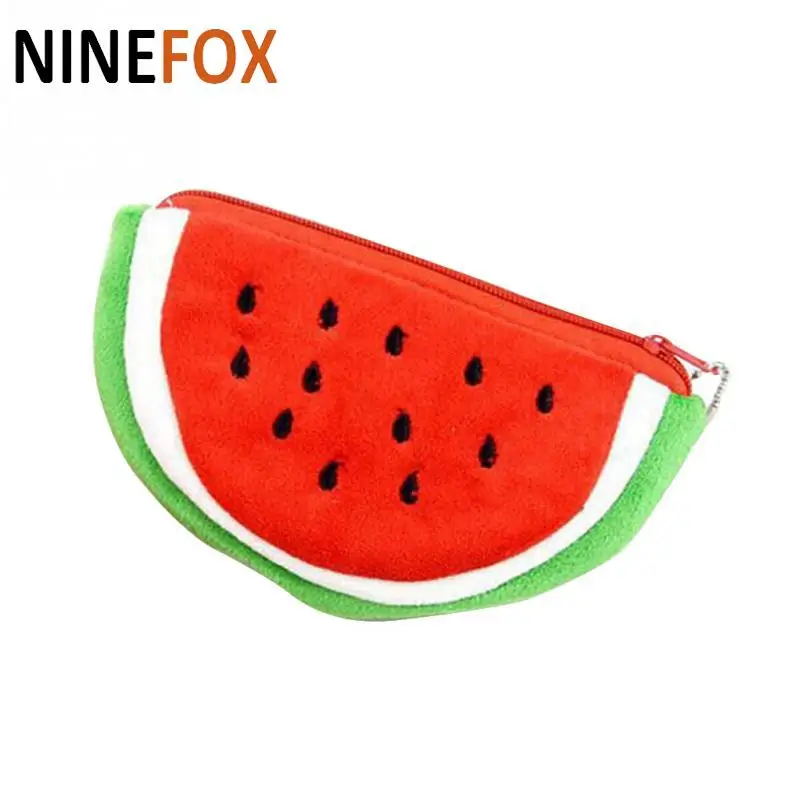 

Kawaii Watermelon Coin Bag Plush Women Girls Fashion Purses Key Bag Summer Popular Lady Wallets Handbag Drop Shipping
