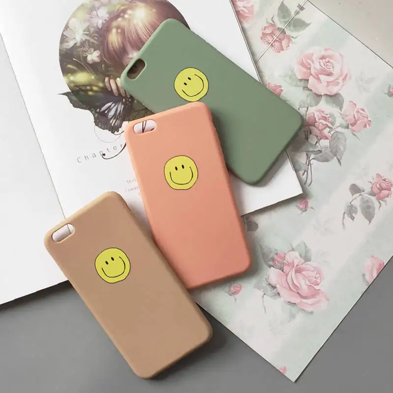 2019 New Smiley Matte For Iphone 6 6S 7 8plus X Xs Xr Xsmax Tpu Soft Shell Phone Case
