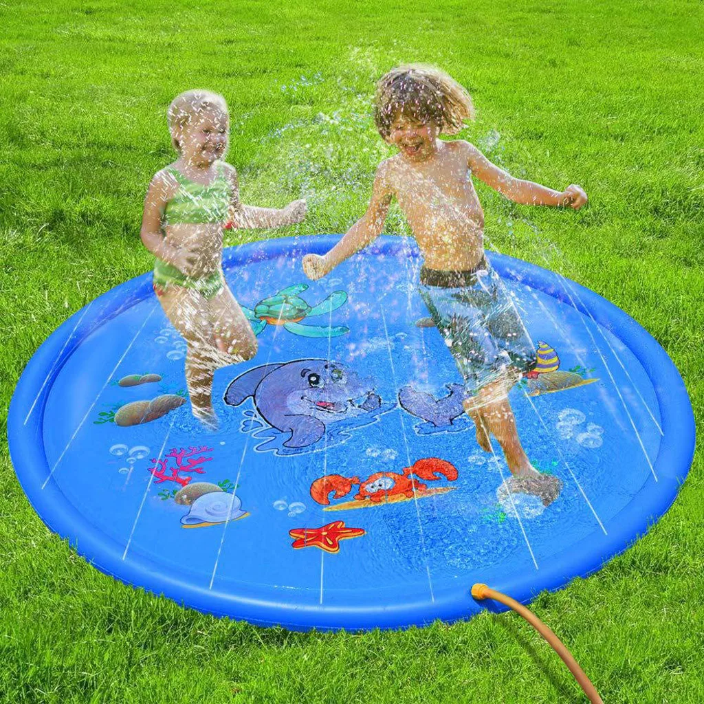 Baby Kids Water Play Mat Inflatable Fun Activity Play Center Water Mat Outdoor Water Toys for Kids Sprinkler Play Pad#y2*1