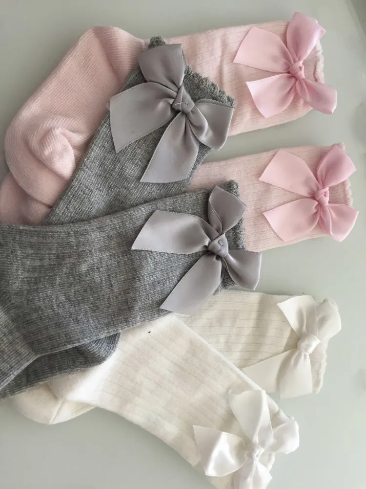Baby-Knee-High-Socks-Girls-with-Bows-Sweet-Princess-Socks-Girl-Cute-Baby-Socks-Long-Tube (1)