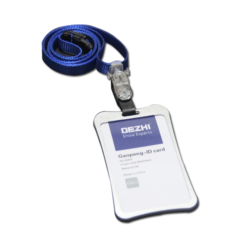 Aluminum Business Work Card ID Badge Holder Protector Adjustable Lanyard DE 