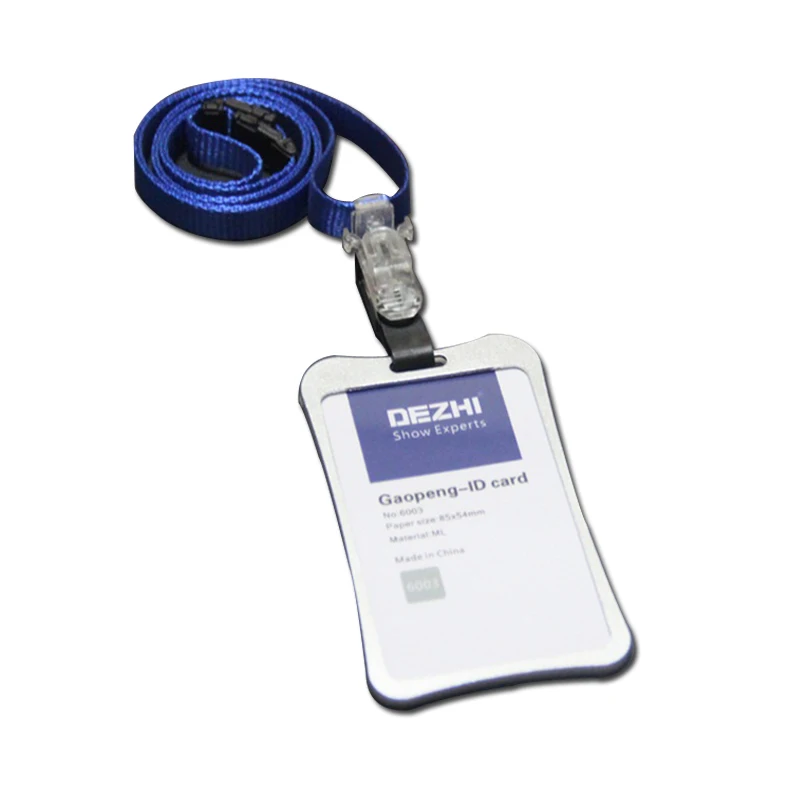 2017 high grade aluminum work card badge lanyard metal card badge id