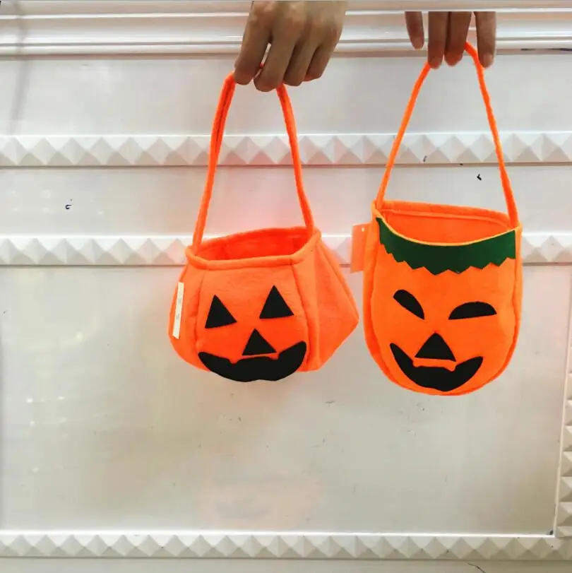 CT016FY065 Halloween Pumpkin Bag Children's hand woven three