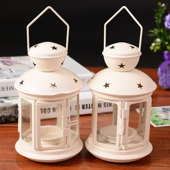 

Morocco style Pavilion iron candlestick Five Star Candle Holder Home Desk decorations Valentine decoration Candle holders