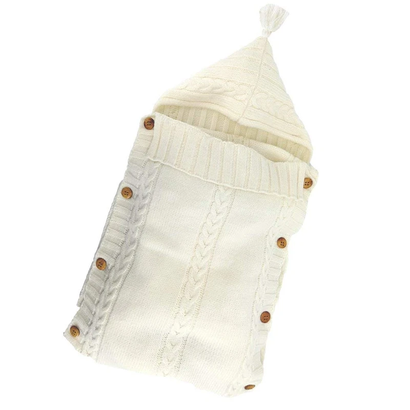 Простыня для новорождённого пеленать одеяло вязать спальный мешок коляска обертывание для ребенка белый