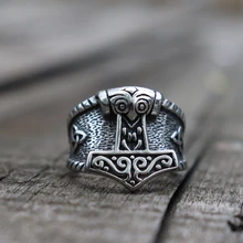 Viking кольцо из нержавеющей стали 316L Celtics узел руны мьельнир Тора кольца Hammer S нордический амулет ювелирные изделия