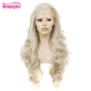 Imstyle Ash Blonde Lace Front Wig Synthetic Hair Long Wavy Wigs For Women Glueless High Temperature Fiber Natural Hair Wigs ► Photo 2/6