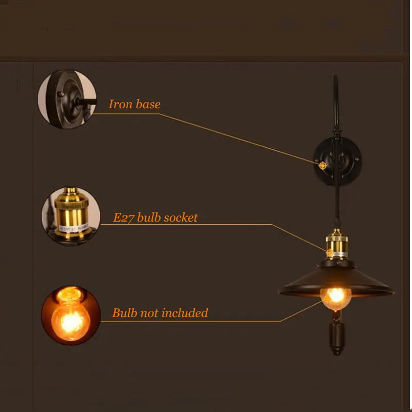Промышленный винтажный Ретро Лофт настенный светильник для дома богиня Регулируемый Железный шкив светильник для спальни ресторана коридора кафе бра
