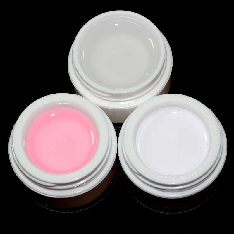 УФ гель набор верхнее покрытие розовый, белый, прозрачный 3 цвета УФ гель строительный стеклянный стаканчик для маникюра
