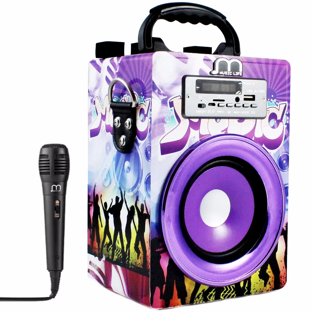

Bluetooth Speaker Karaoke with Microphone FM Radio MP3 Portable High Power for party BBQ