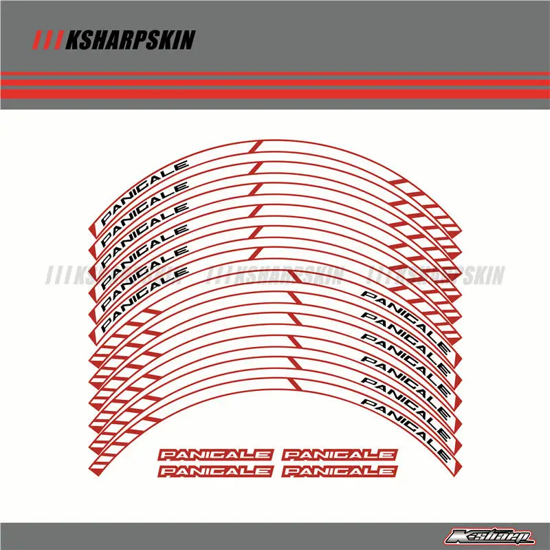 12 X толстый край внешний обод наклейки в полоску колесные наклейки подходят для всех DUCATI 1299 PANIGALE S 959 PANIGALE - Цвет: K-LQT-DUC-PAN-04