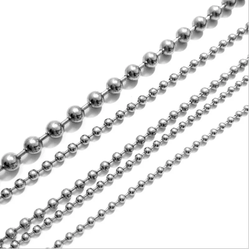 Metal Ball Chains 2.4mm Bead Connector Clasp Key Chain Dog Tag Chain for DIY Jewelry Making Ball Chain Keychains