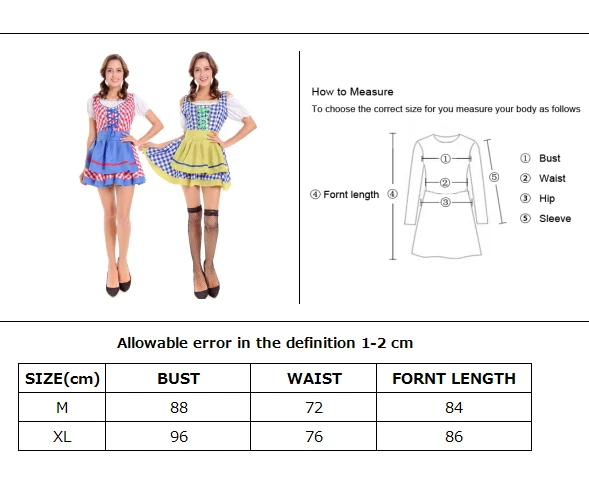 Dirndl/костюм Октоберфеста для горничной из Германии, баварского пива, фартук, клетчатая форма для косплея, карнавала, Хэллоуина, Необычные вечерние костюмы