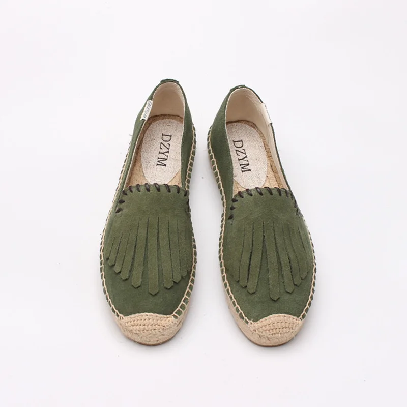 Женские холщовые Эспадрильи с бахромой на плоской платформе|tassel loafers|canvas
