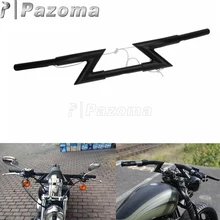 1 дюймов матовый черный мотоцикл Clubman руль Crazy Z Bars для Harley Honda Chopper Suzuki Kawasaki Yamaha Triumph ручка бар