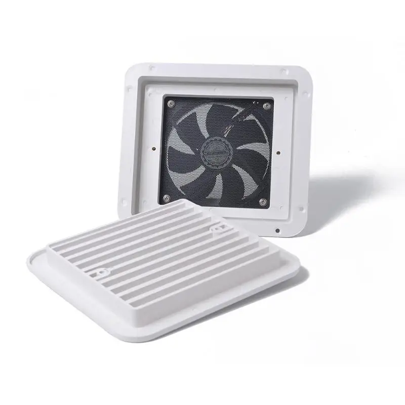 

New 12V Fridge Vent Outlet With Fan For RV Trailer Caravan Side Air Ventilation Exhaust Fan White RV Car Styling Accessories