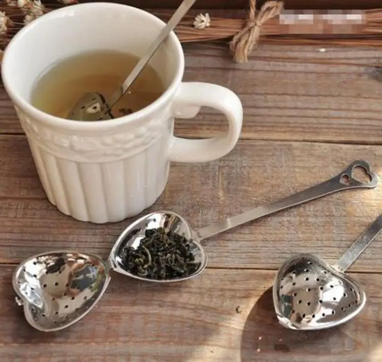 

Practical Heart Shape Stainless Steel Tea Infuser Spoon Strainer Steeper Handle Shower Tea Strainer Tool Drop Shipping HG-1554