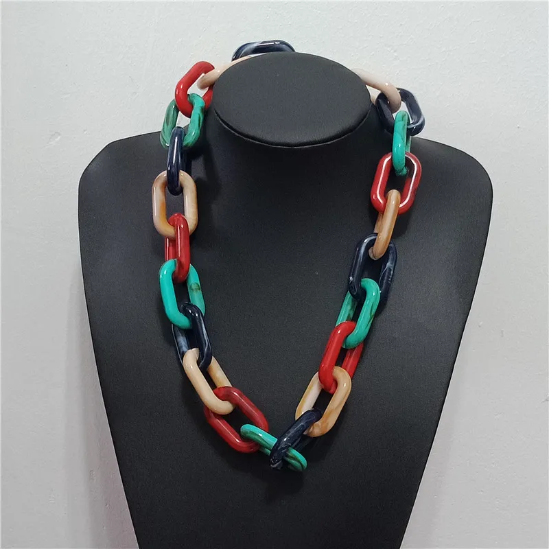 Spring exaggerated long geometric chain shape Necklace Pendant trendy