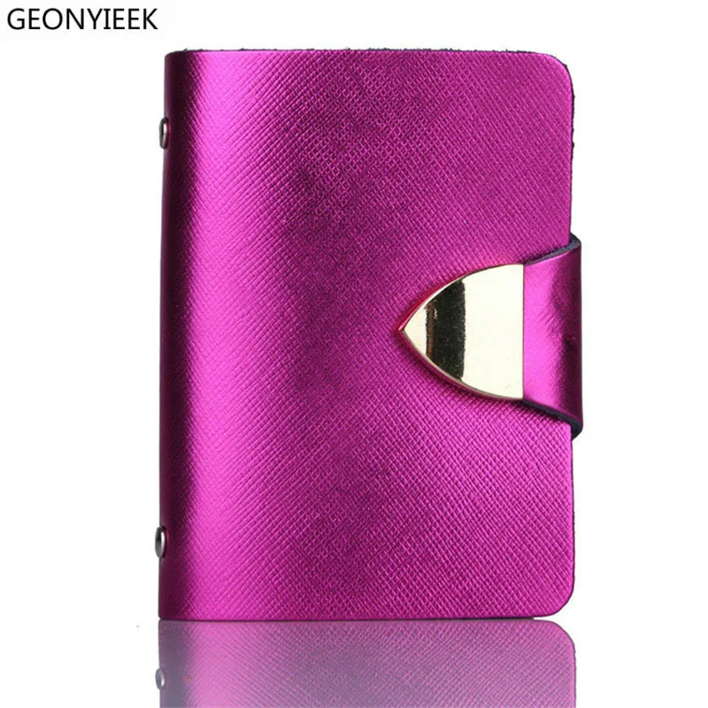 

2018 New Fashion Unisex Credit Card Holders Genuine Leather Multi PVC Card Slots Metal Hasp Business Card ID Holders Cow Leather