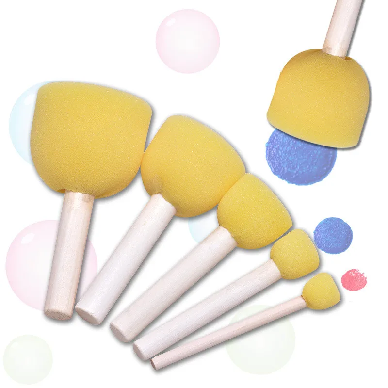 

5Pcs/set DIY Sponge Drawing Paint Brushes Graffiti Toys Painting Creative Gift Toys for Children Stamps Toys Christmas Gifts