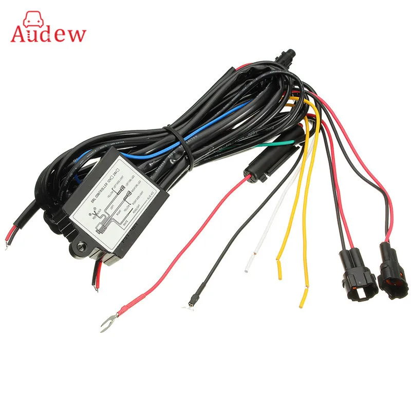 

12V Car LED DRL Relay Daytime Running Light Dimming Relay Harness Auto Car Controller On/Off Switch Parking/Fog Light Wire