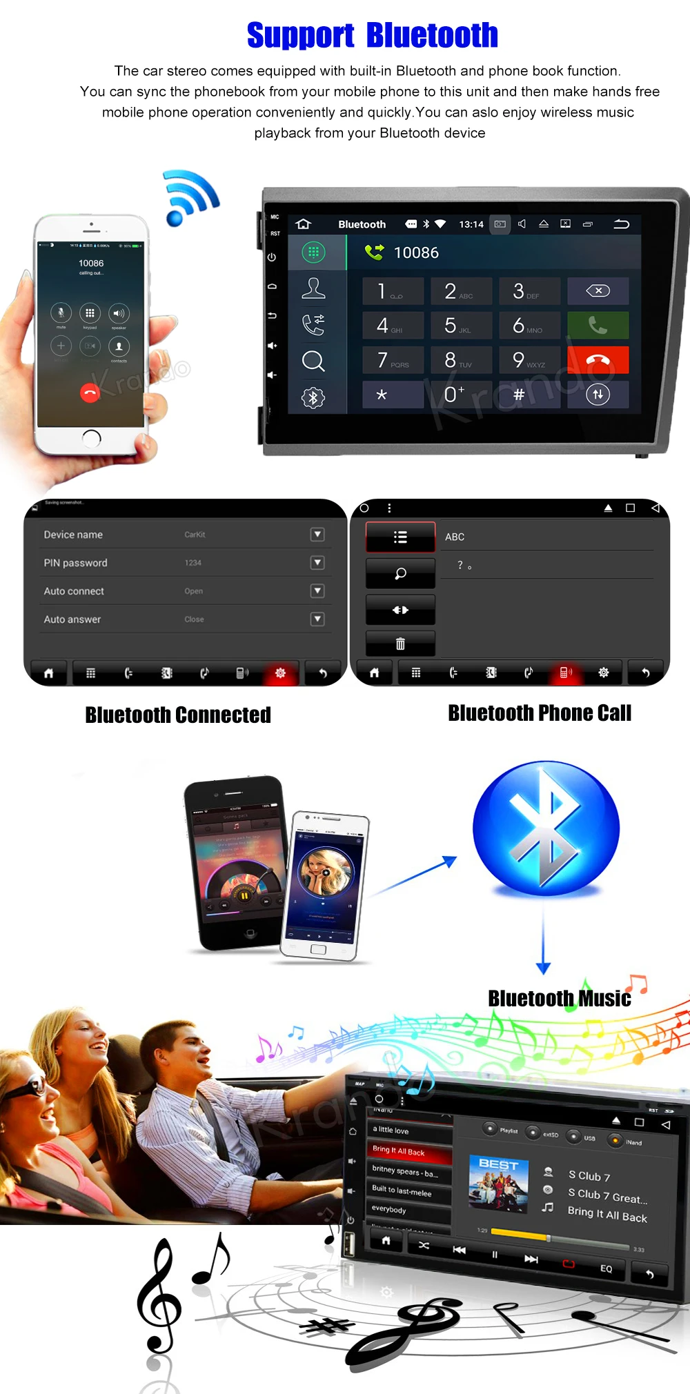 Krando android big screen car navigation system volvo S60  V70 2001 2002 2003 2004