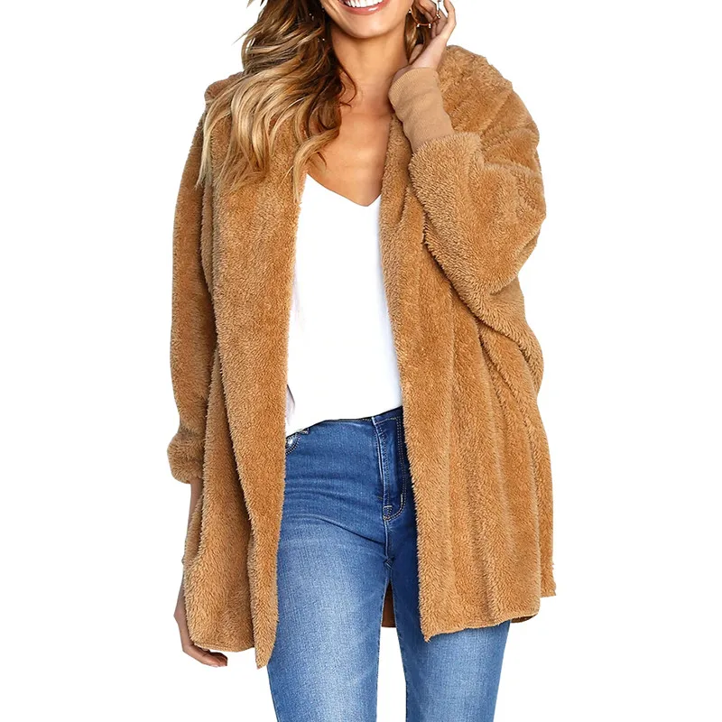 Long Sleeve Cardigans Hooded Jacket Coat Women Autumn Winter Cashmere