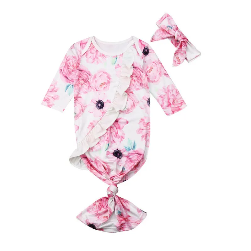 

2019 Newborn Toddler Baby Girl Floral One Piece Sleepbag Off Shoulder Romper Sunsuit Clothes Cute Lovely Cotton Floral Clothing