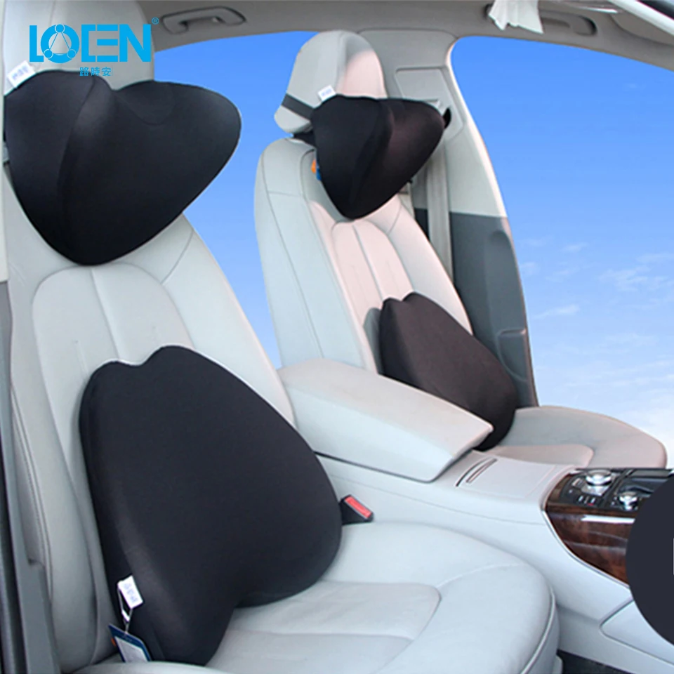 

Car Seat Support Lumbar Cushion Pillows Soft Cotton Back Car Seat Office Chair Lumbar Support Memory cotton For BMW Audi all