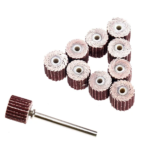 10Pcs Dremel Accessories Rotary Tool Grinding Buffing Sandpaper Flap