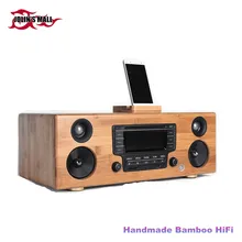 Высококачественный ручной бамбуковый Настольный HiFi CD/USB/SD/AUX аудио плеер все-в-одном с мобильным плеером База 220 В