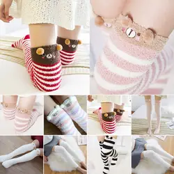 Harajuku кавайные чулки женские милые девочки длинные носки животные бархатные теплые бедра высокие носки милые мягкие уютные носки выше