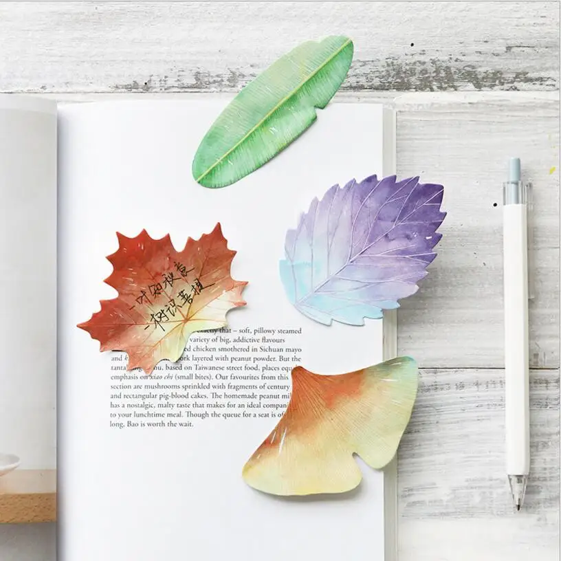 

30 sheets/lot Natural leaves Shaped Series Self-Adhesive Memo Pad Sticky Notes Bookmark School Office Supply