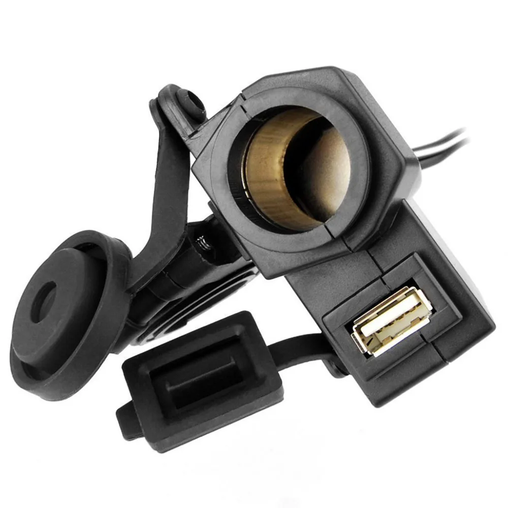 

1pc 12V Motorcycle Charger Waterproof Cover Motorbike Handlebar Cigarette Lighter Independent USB Phone Charger Hot Sale